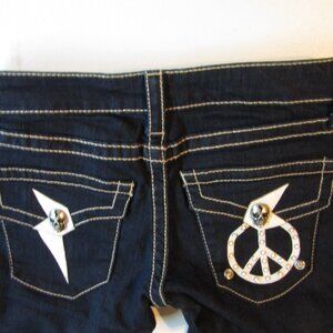 NEW💀🩻 Rawka Embellished Skull Jeans SZ 26
